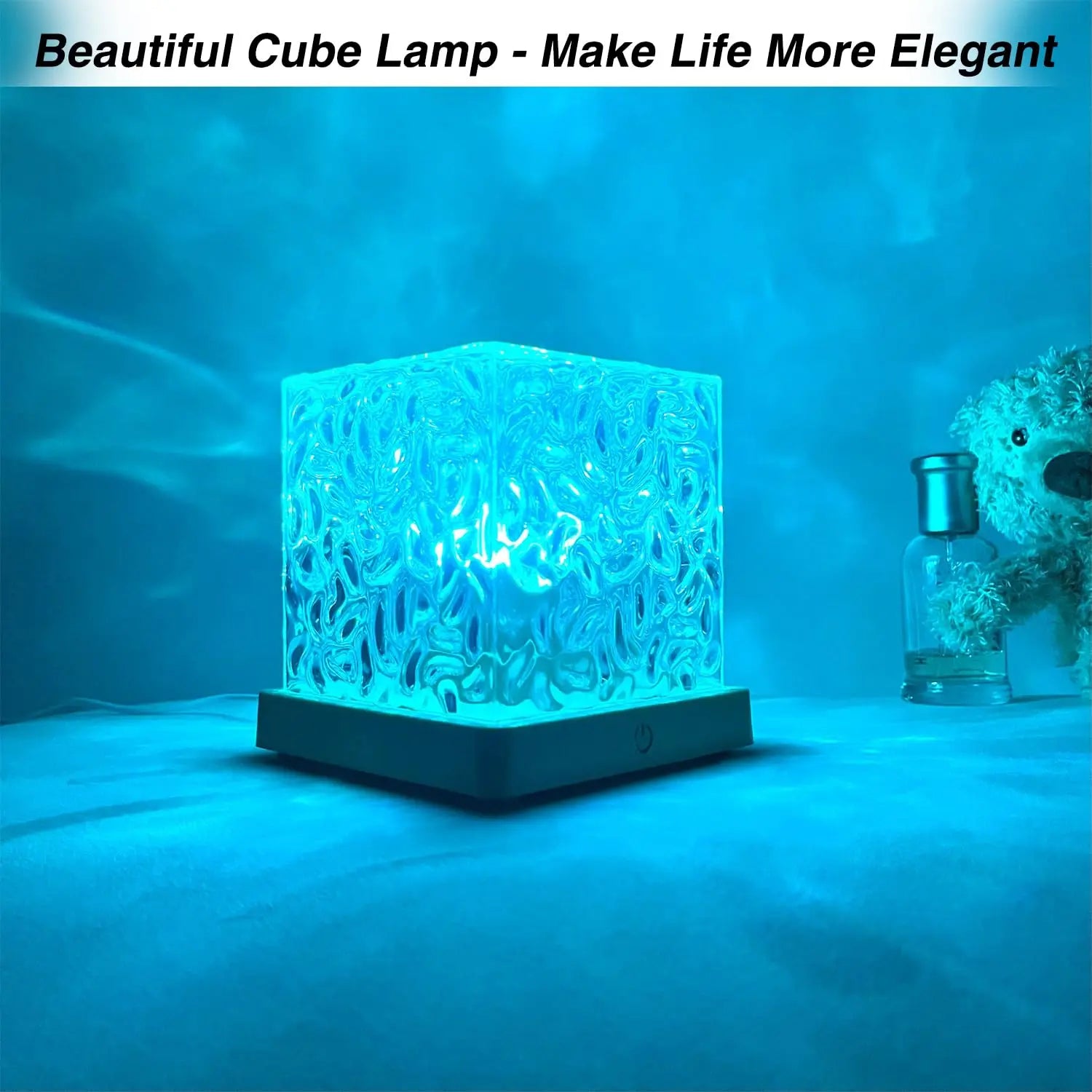 Ocean Lamp Water Light Projector - Water Ripple Projector Light Cube Aurora Northern Lights Wave Ripple Night Light for Bedroom